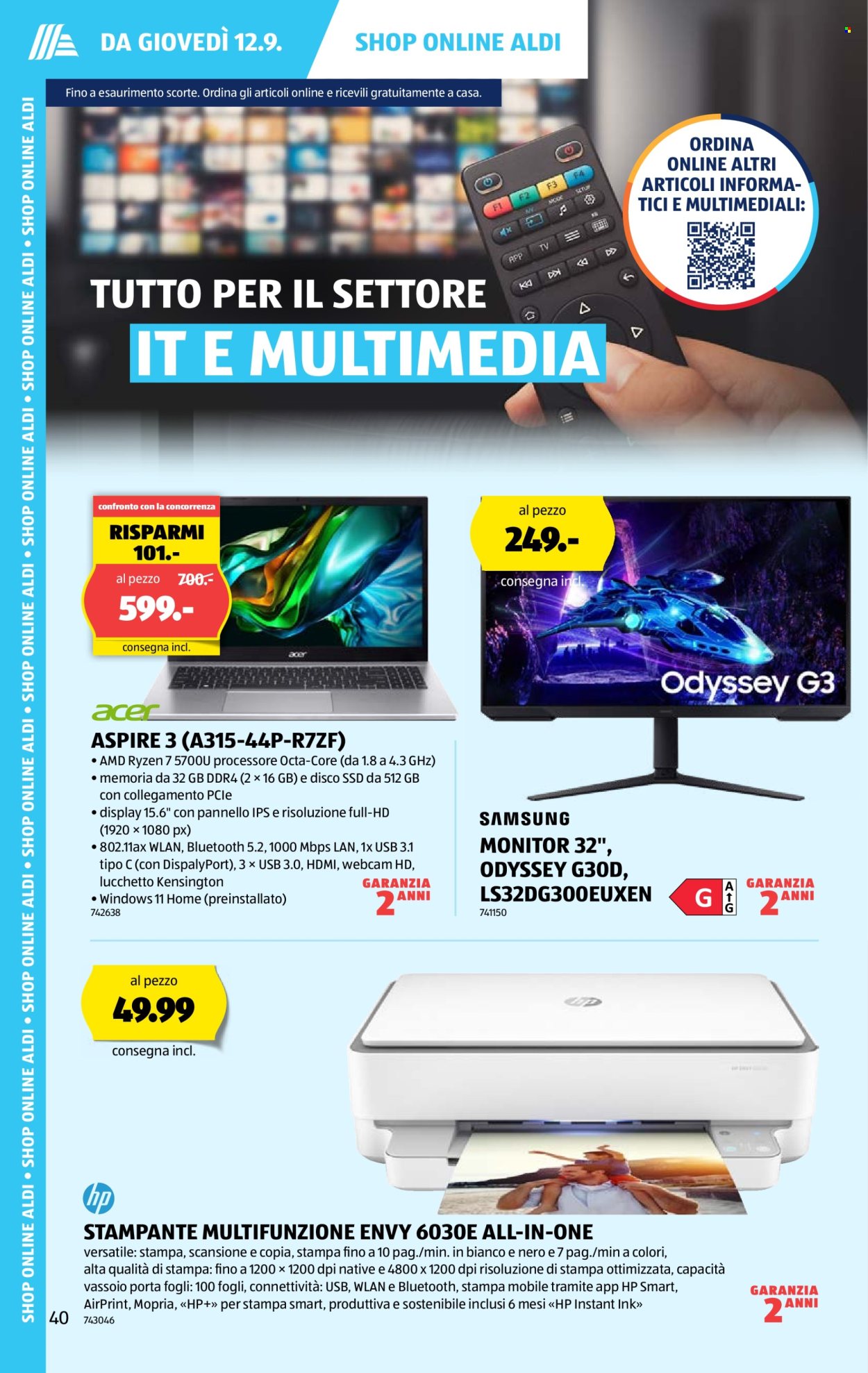 Volantino Aldi - 12.9.2024 - 18.9.2024. Pagina 40.