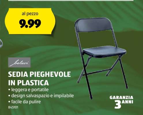 Sedia pieghevole in plastica