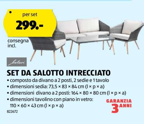 SET DA SALOTTO INTRECCIATO