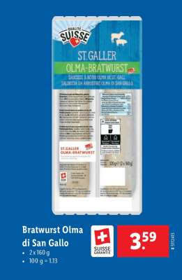 Bratwurst Olma di San Gallo