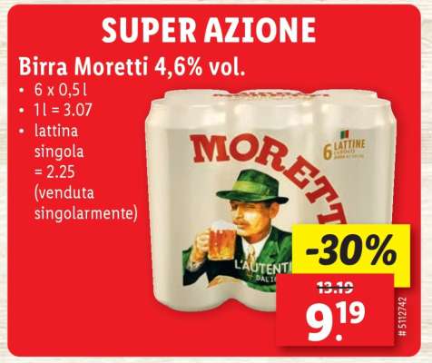 Birra Moretti 4,6% vol.