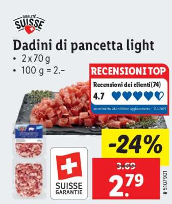 Dadini di pancetta light