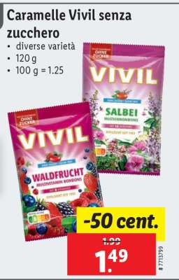 Caramelle Vivil senza zucchero