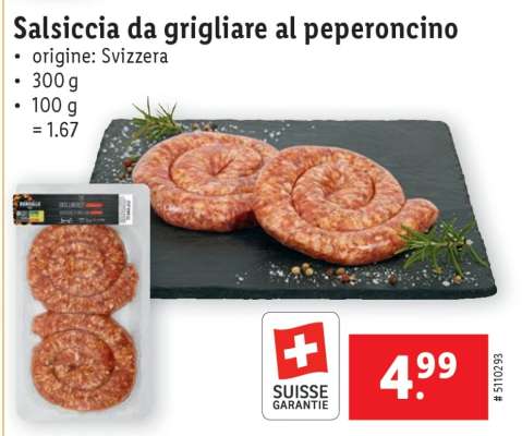 Salsiccia da grigliare al peperoncino