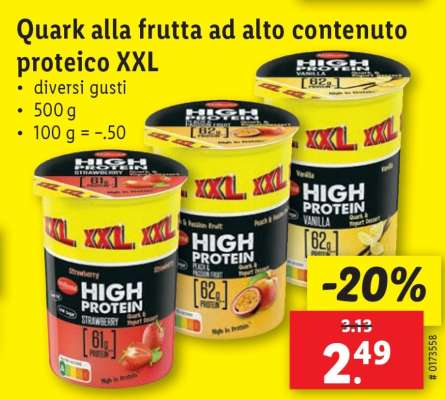 Quark alla frutta ad alto contenuto proteico XXL