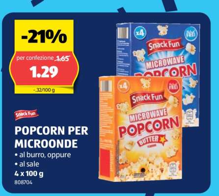 Snack Fun Popcorn per Microonde