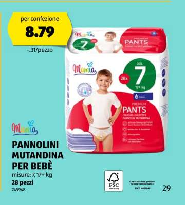 PANNOLINI MUTANDINA PER BEBÈ