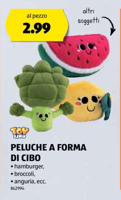 PELUCHE A FORMA DI CIBO