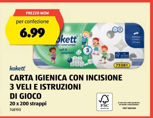 kokett CARTA IGIENICA CON INCISIONE