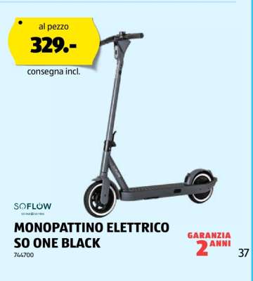 MONOPATTINO ELETTRICO SO ONE BLACK
