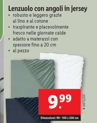 Lenzuolo con angoli in jersey