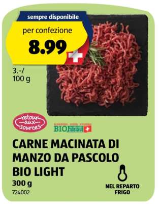 CARNE MACINATA DI MANZO DA PASCOLO BIO LIGHT