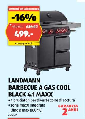 LANDMANN BARBECUE A GAS COOL BLACK 4.1 MAXX