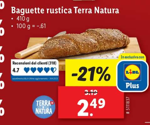 Baguette rustica Terra Natura