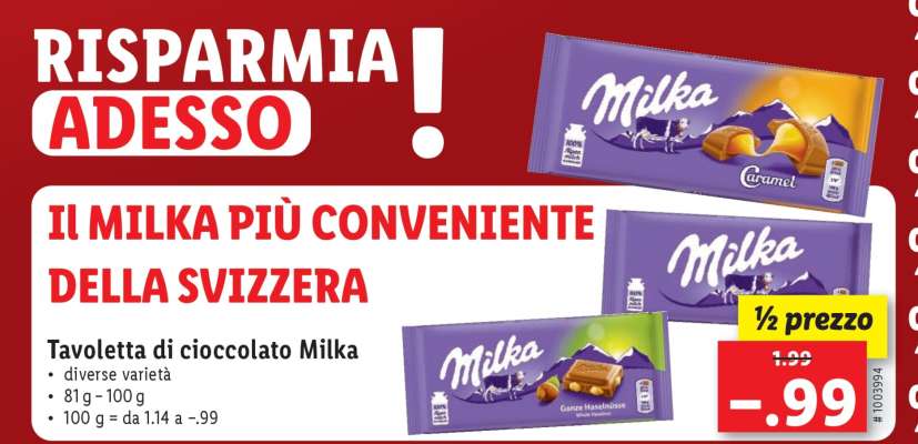 Tavoletta di cioccolato Milka