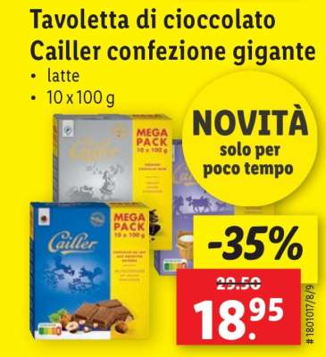 Tavoletta di cioccolato Cailler confezione gigante