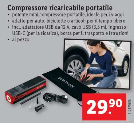 Compressore ricaricabile portatile