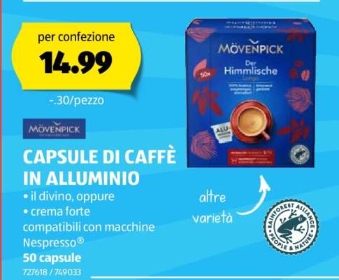 Mövenpick Capsule di Caffè in Alluminio