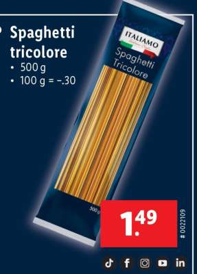 Spaghetti tricolore