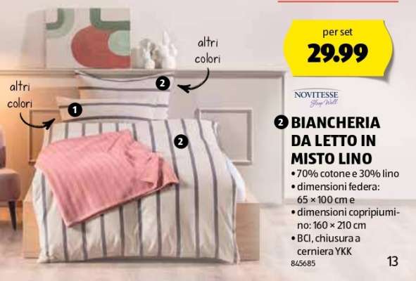 BIANCHERIA DA LETTO IN MISTO LINO