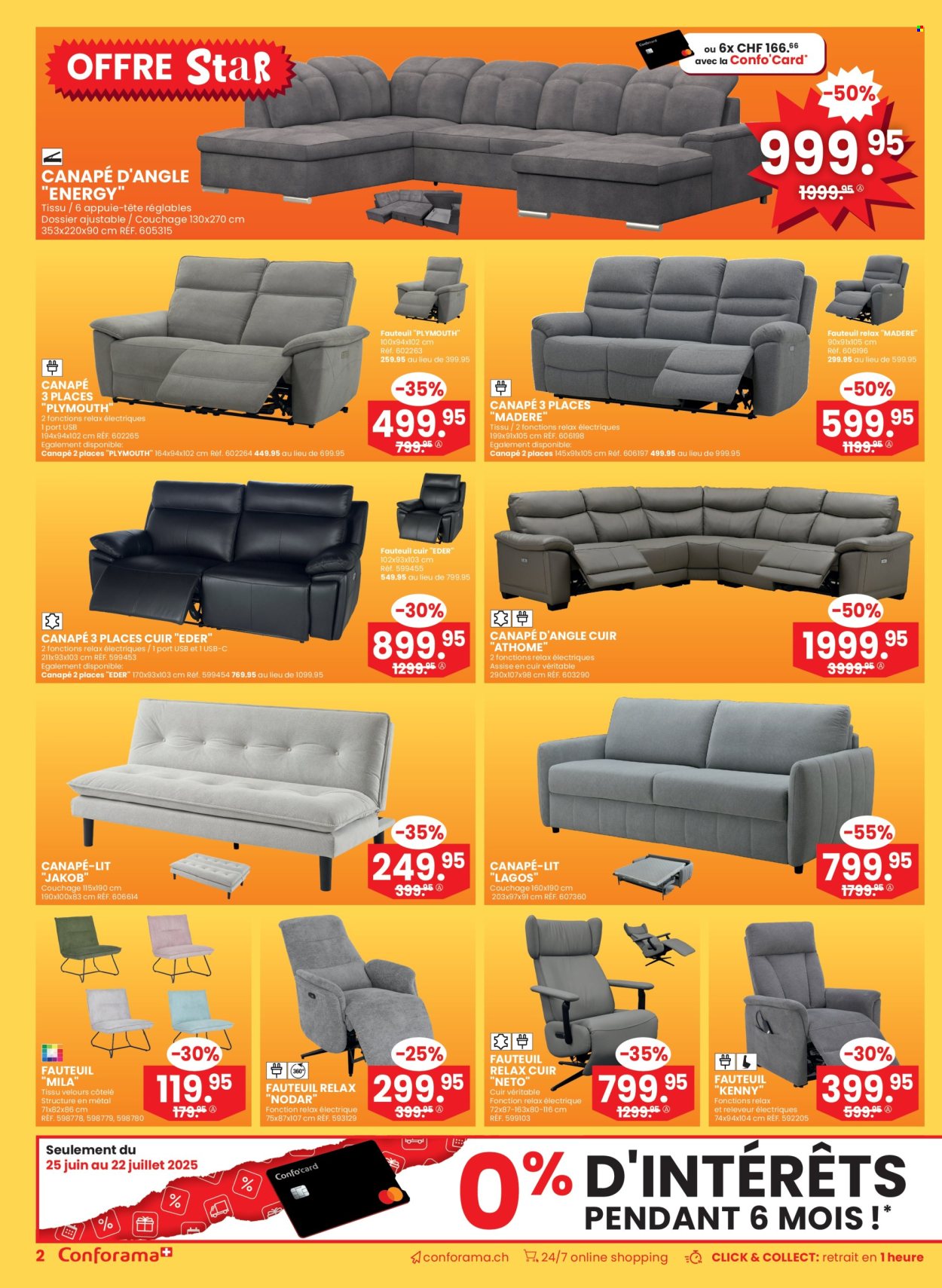 Volantino Conforama - 25.6.2025 - 8.7.2025. Pagina 2. Pagina 2
