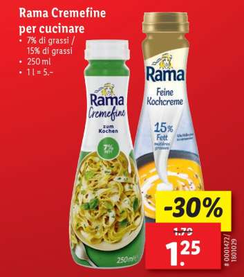 Rama Cremefine per cucinare