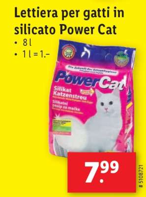 Lettiera per gatti in silicato Power Cat