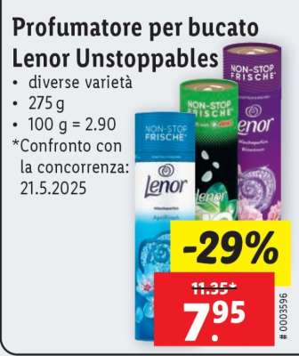 Profumatore per bucato Lenor Unstoppables