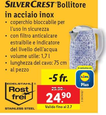 SilverCrest Bollitore