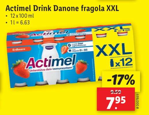 Actimel Drink Danone fragola XXL