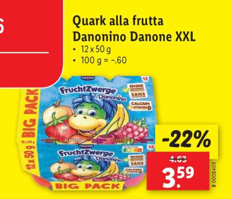 Quark alla frutta Danonino Danone XXL