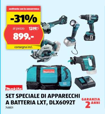 Makita SET SPECIALE DI APPARECCHI A BATTERIA LXT, DLX6092T