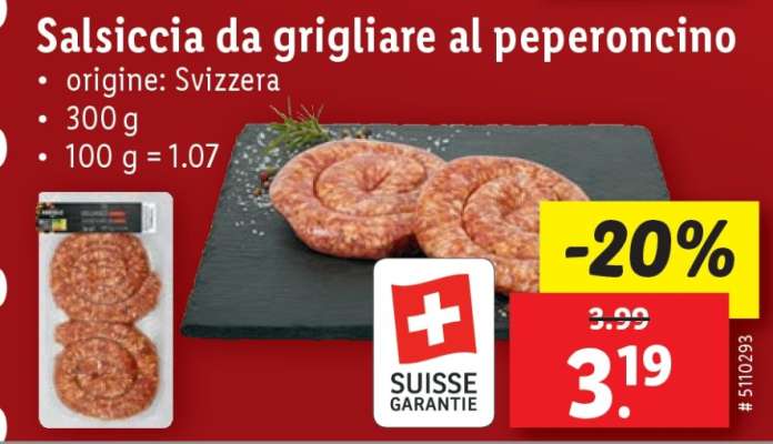 Salsiccia da grigliare al peperoncino