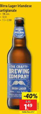 Birra Lager irlandese artigianale