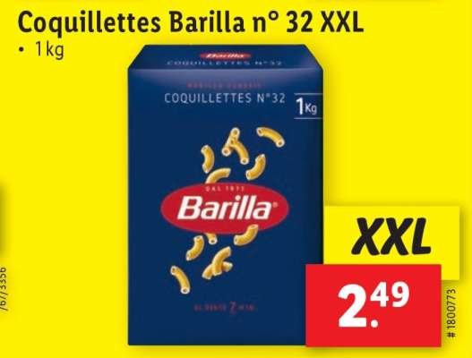 Coquillettes Barilla n° 32 XXL