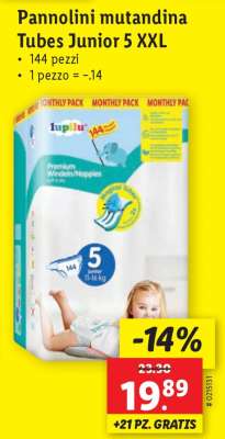Pannolini mutandina Tubes Junior 5 XXL