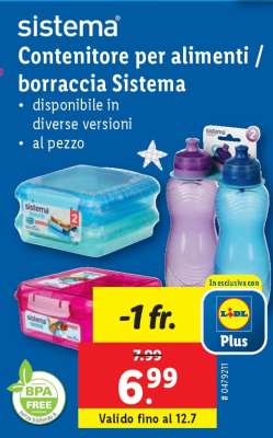 Contenitore per alimenti / borraccia Sistema
