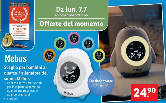 Mebus Sveglia per bambini al quarzo / allenatore del sonno Mebus