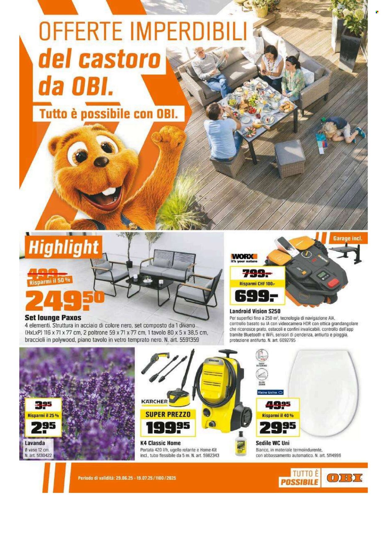 Volantino OBI - 29.6.2025 - 19.7.2025. Pagina 1. Pagina 1