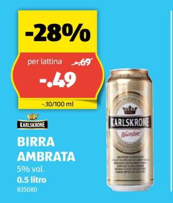 KARLSKRONE BIRRA AMBRATA