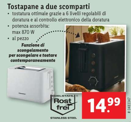 Tostapane a due scomparti