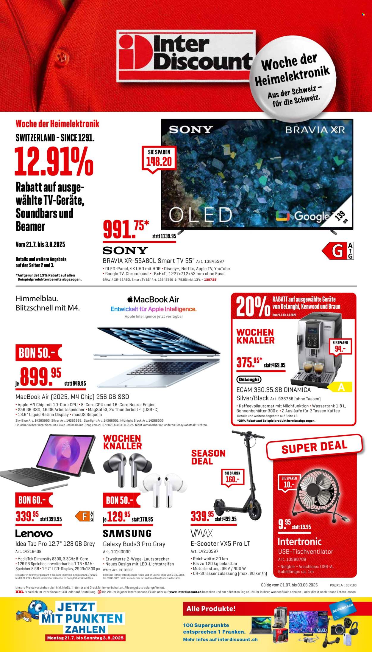 Volantino Interdiscount - 21.7.2025 - 3.8.2025. Pagina 20. Pagina 20