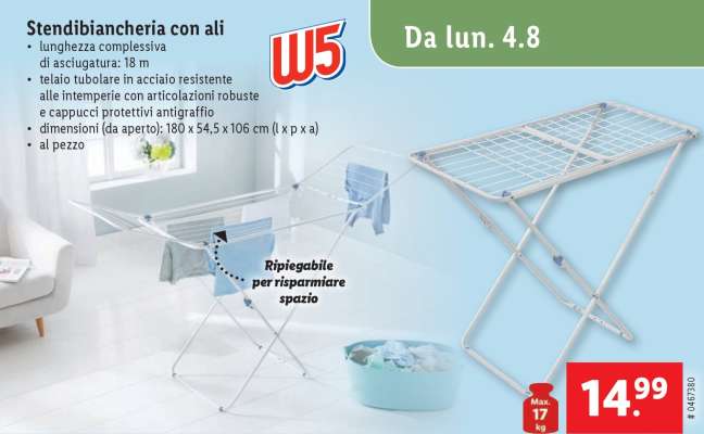Stendibiancheria con ali