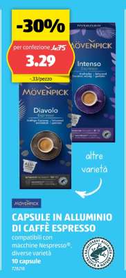 Mövenpick Capsule in Alluminio di Caffè Espresso