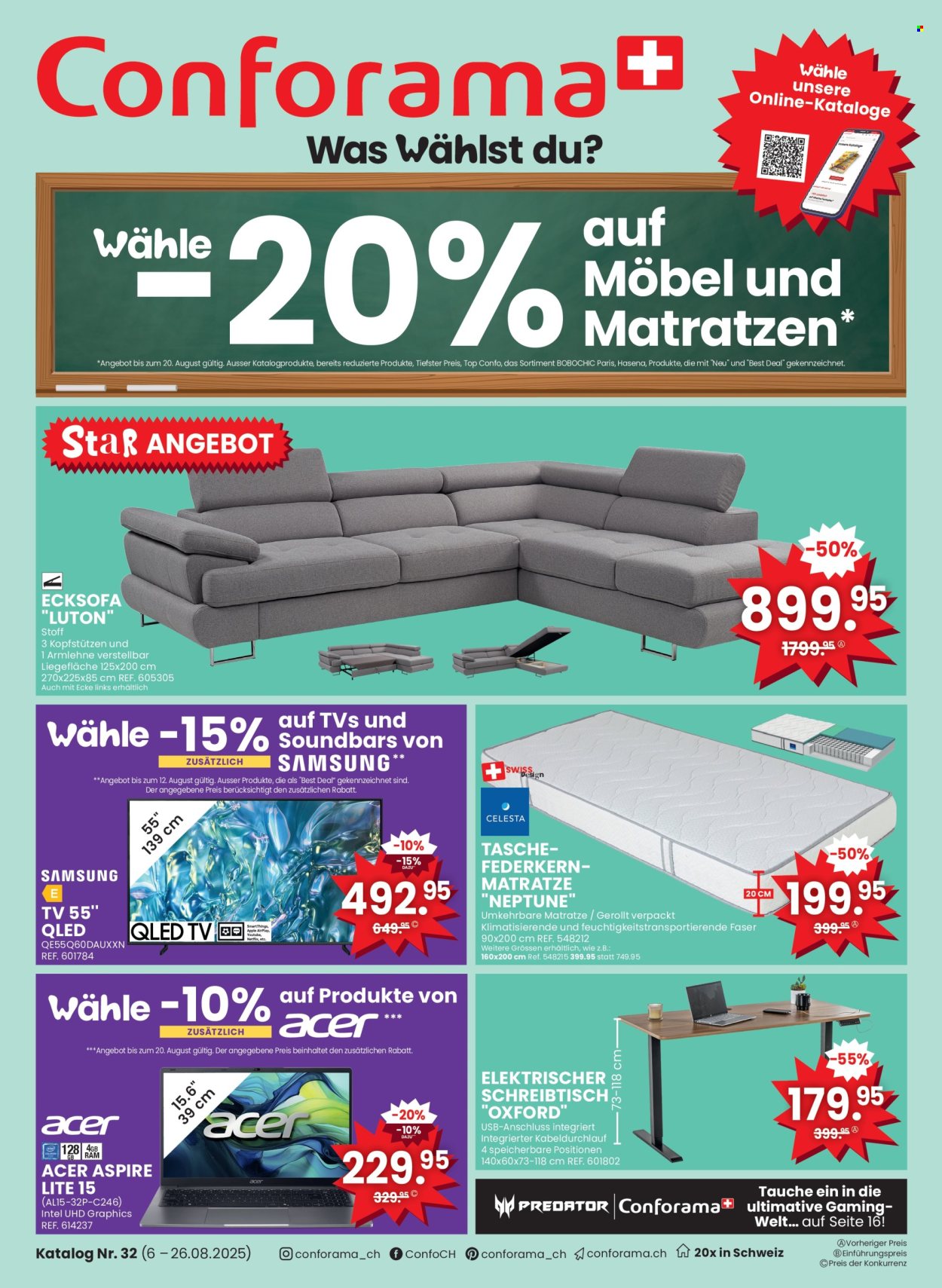 Volantino Conforama - 6.8.2025 - 26.8.2025. Pagina 1. Pagina 1