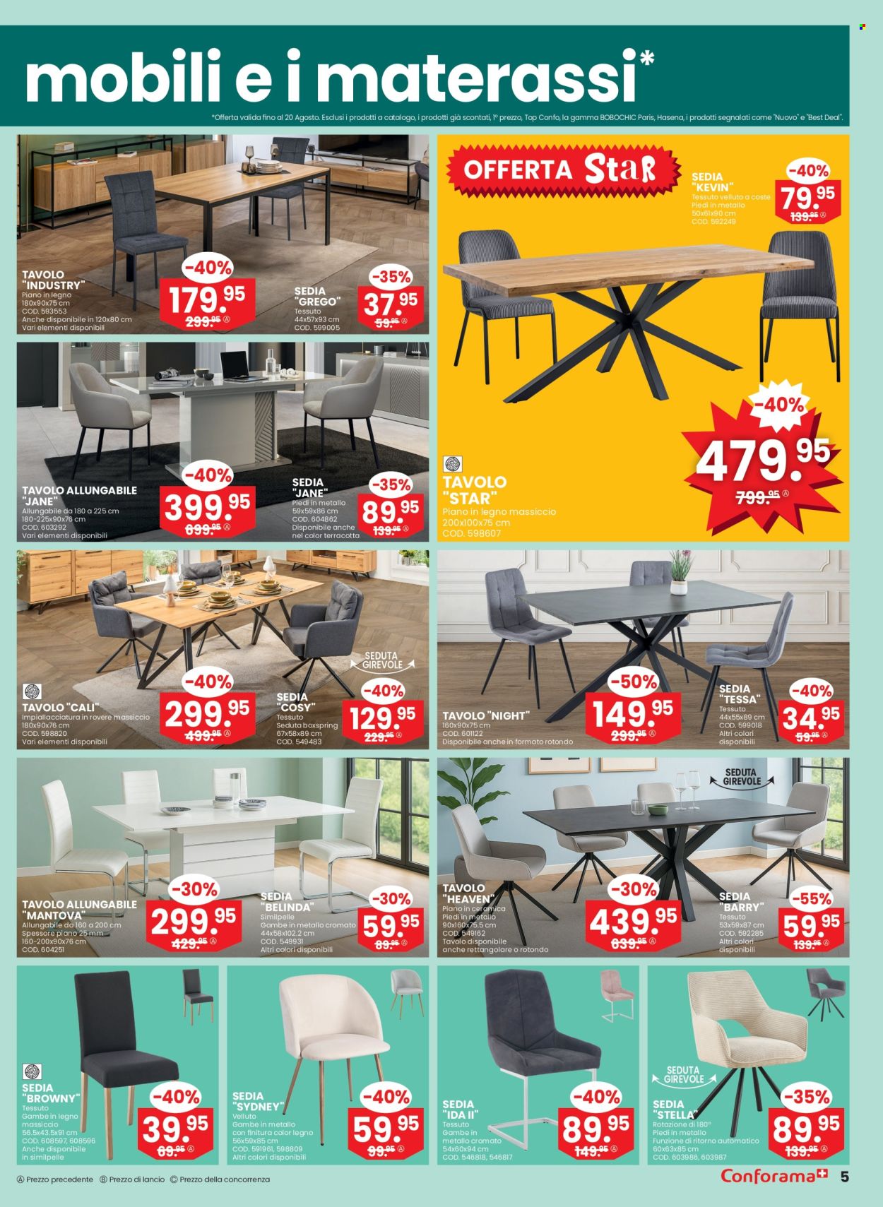 Volantino Conforama - 6.8.2025 - 26.8.2025. Pagina 5. Pagina 5