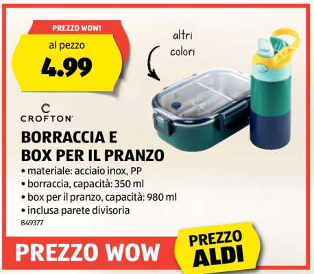 BORRACCIA E BOX PER IL PRANZO