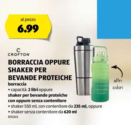 CROFTON Borraccia oppure Shaker per Bevande Proteiche