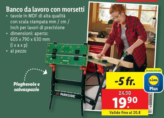 Banco da lavoro con morsetti