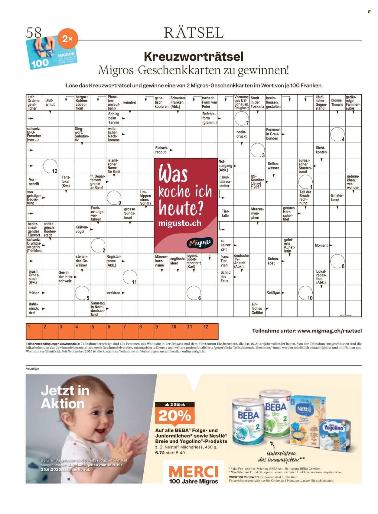 Volantino Migros - 12.8.2025 - 18.8.2025. Pagina 58. Pagina 58